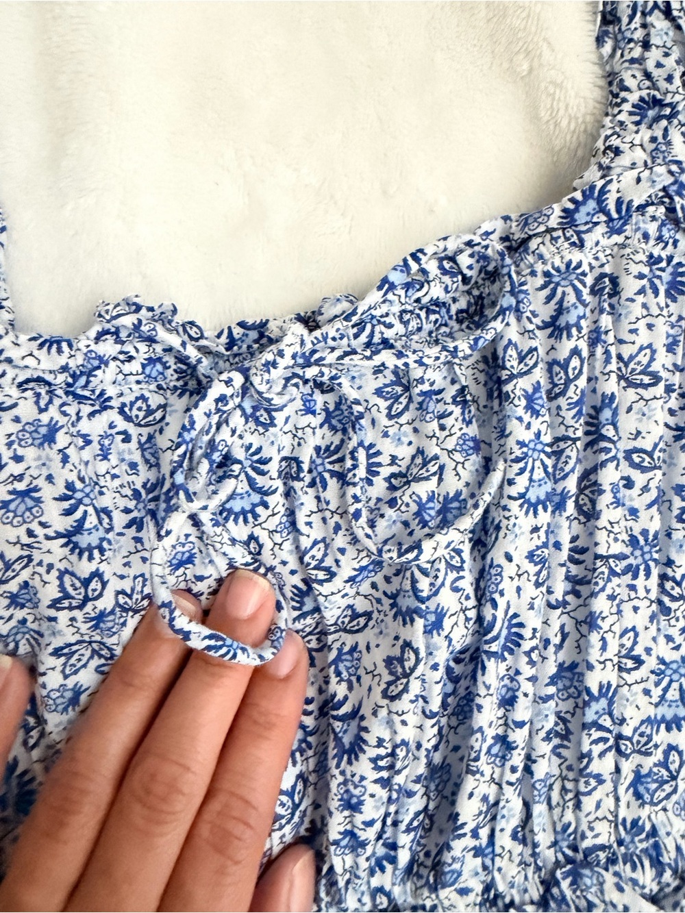 GAP x Doen Blue Floral Smocked Maxi Dress - Picture 3 of 12